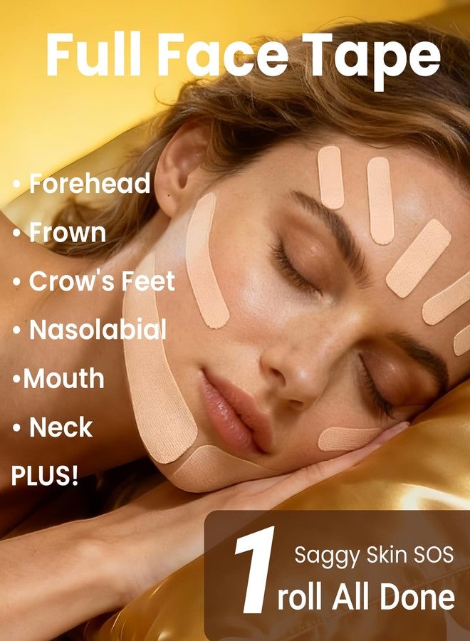 Akissos Gen II 3 in 1 Collagen Face Tape for Wrinkles Overnight, Anti Wrinkle Facial Patches for Sleep, Smile Lines, Forehead, Frown 11, Eye & Neck, Versatile Face Lift Tape for Women Men, 2.5cm*500cm - Image 4